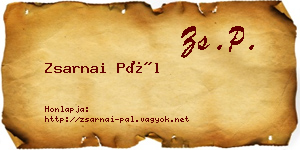 Zsarnai Pál névjegykártya